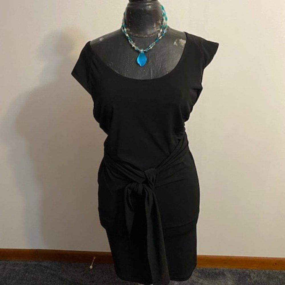 Shape FX black convertible wrap control dress, size Medium